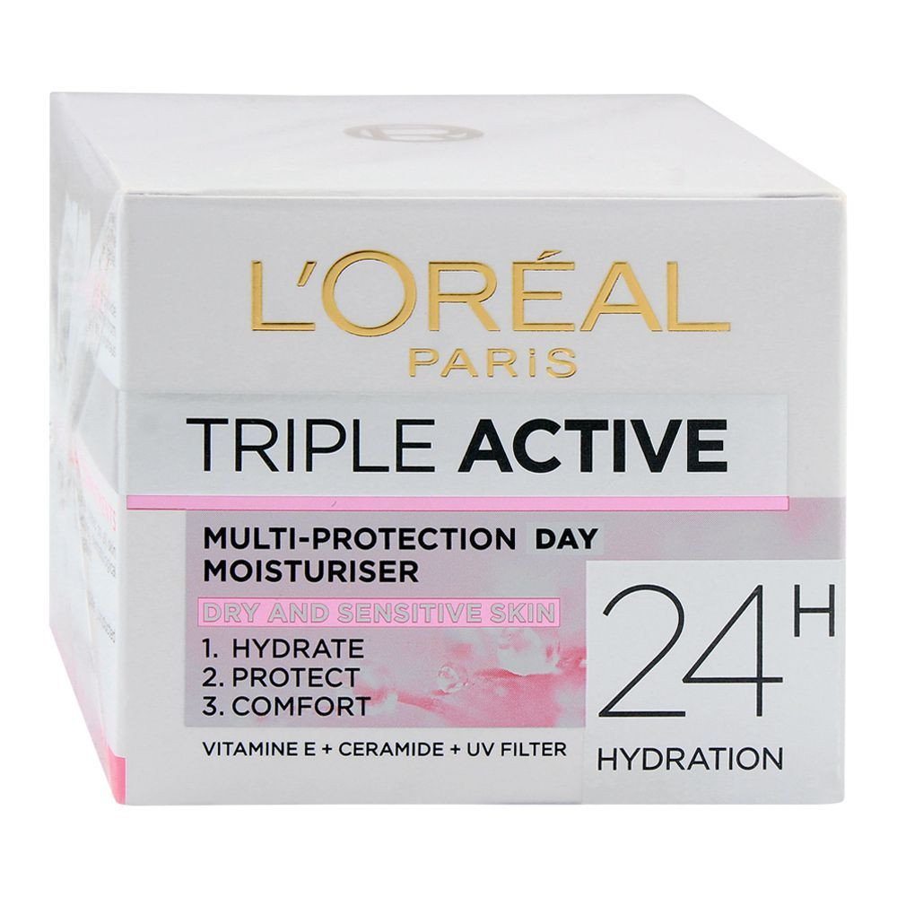 LOREAL TRIPLE ACTIVE CREAM DAY MOIS DRY & SENSITIVE SKIN 50ML