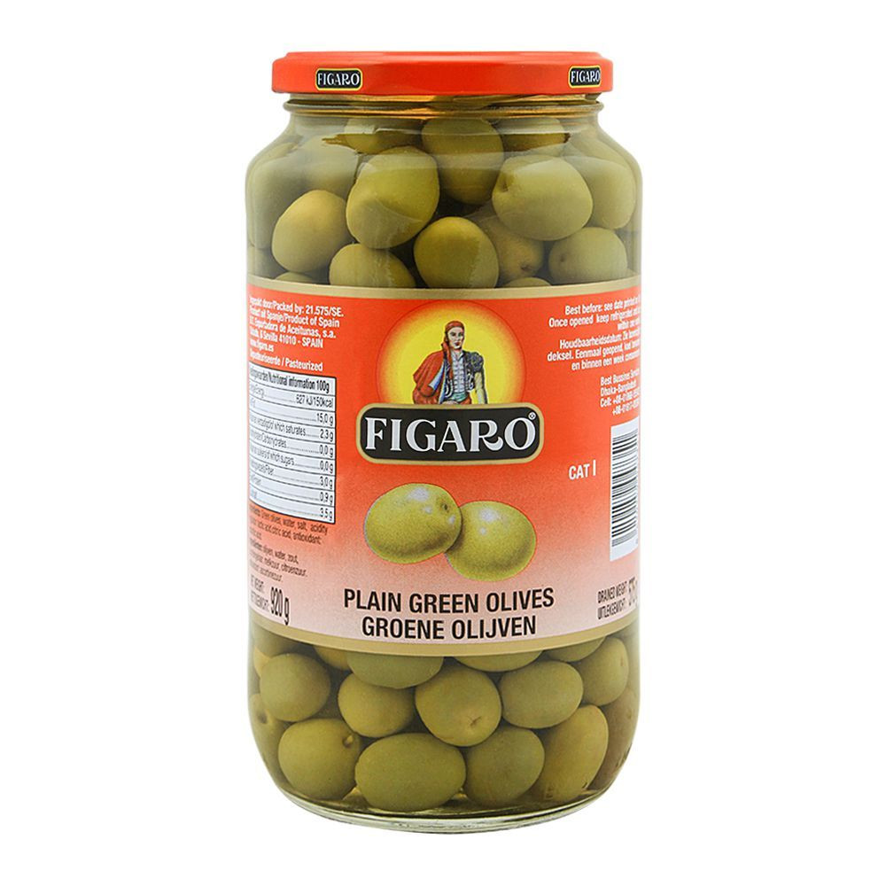 FIGARO GREEN OLIVES PLAIN 920G