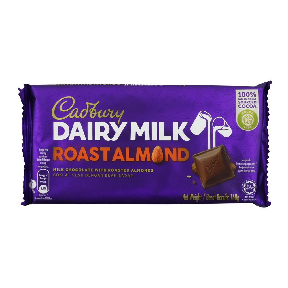 CADBURY DAIRY MILK 160GM ROAST ALMOND