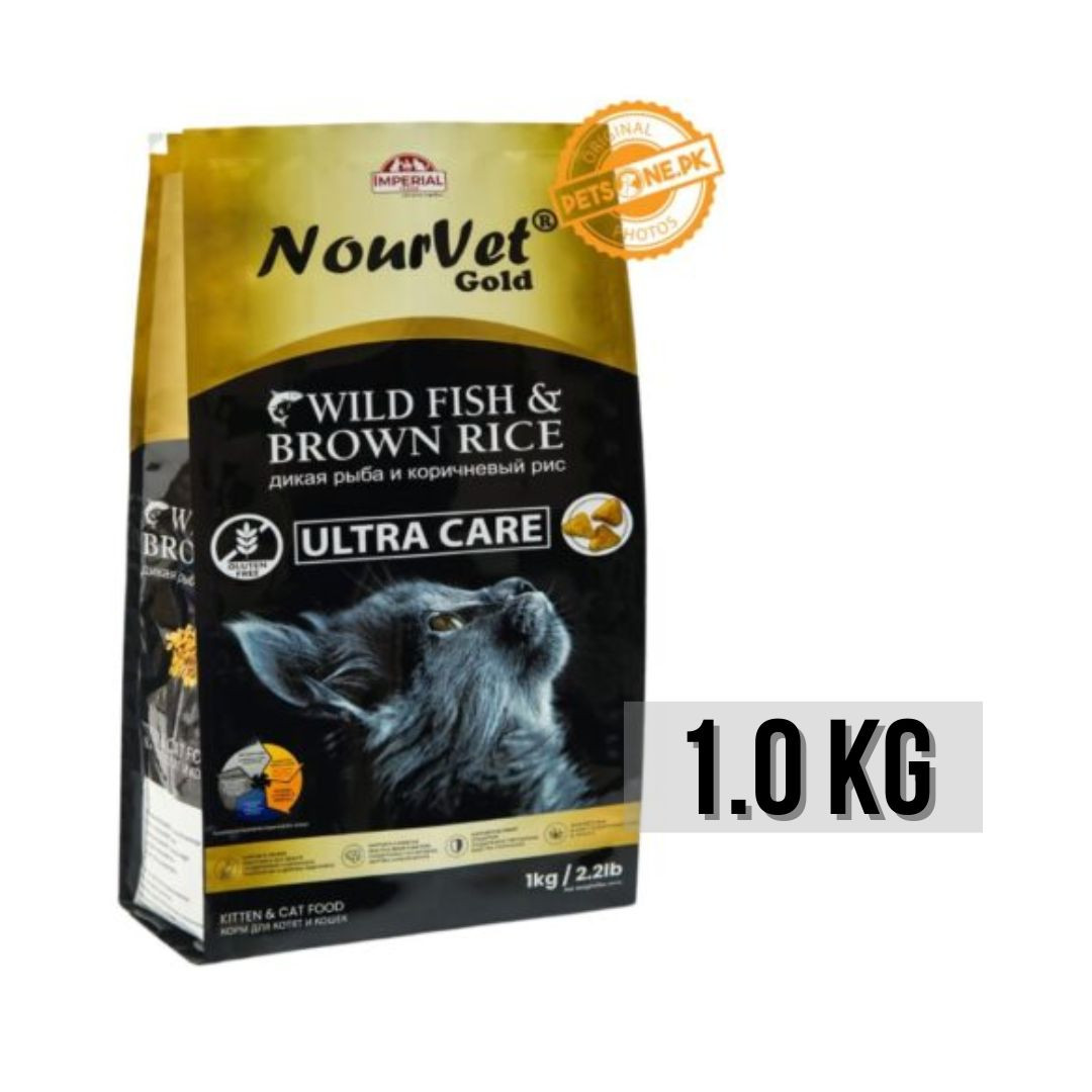 NOURVET GOLD CAT FOOD 1KG FISH &B/RICE